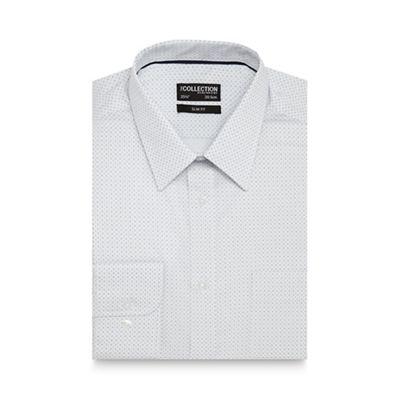 White cross print slim fit shirt